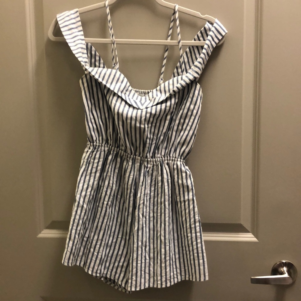 LF Blue striped romper